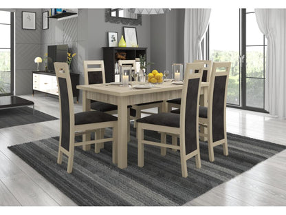 Chaise bois clair Meublori et tissu tissu Meublori-Tissu 27120