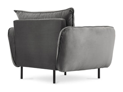 Meublori - Fauteuil Meublori en velours gris - 97x94x95cm