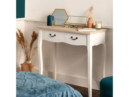 Console 2 Tiroirs Meublori 86cm Naturel