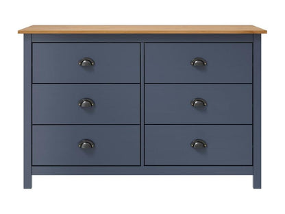 Buffet Meublori Gris 125x40x80 cm Bois de pin solide