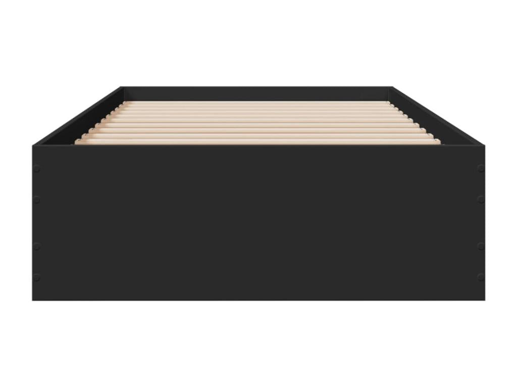 Cadre de lit avec tiroirs sans matelas noir 90x200 cm