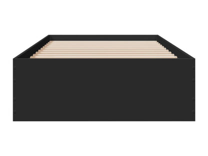 Cadre de lit avec tiroirs sans matelas noir 90x200 cm