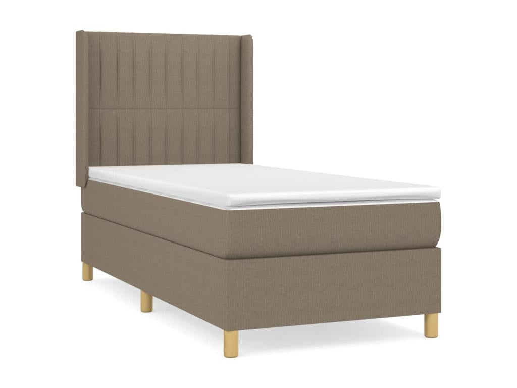 Lit à sommier tapissier avec matelas Meublori 90x200 cm Tissu