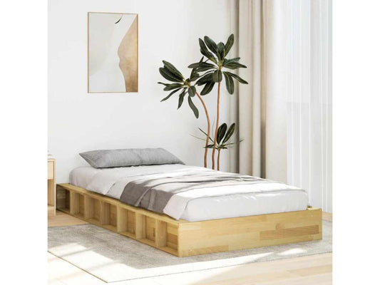 Cadre de lit sans matelas 80x200 cm bois massif de chêne