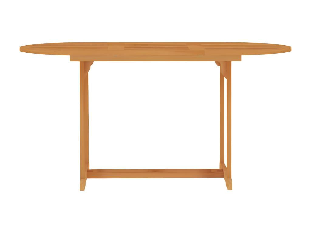 Meublori Premium - Table de jardin 150x90x75 cm Bois de teck massif