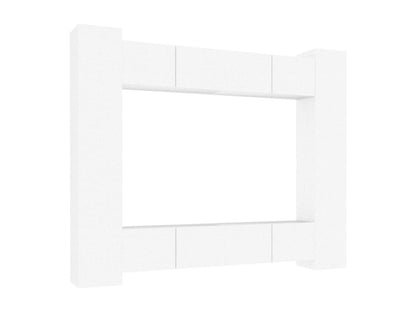 Ensemble de meubles TV 8 pièces Blanc Bois d'ingénierie