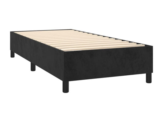 Sommier à Meublori de lit avec matelas Noir 100x200 cm Velours