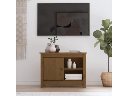 Meuble TV Marron miel 70x36.5x52 cm Bois de pin massif