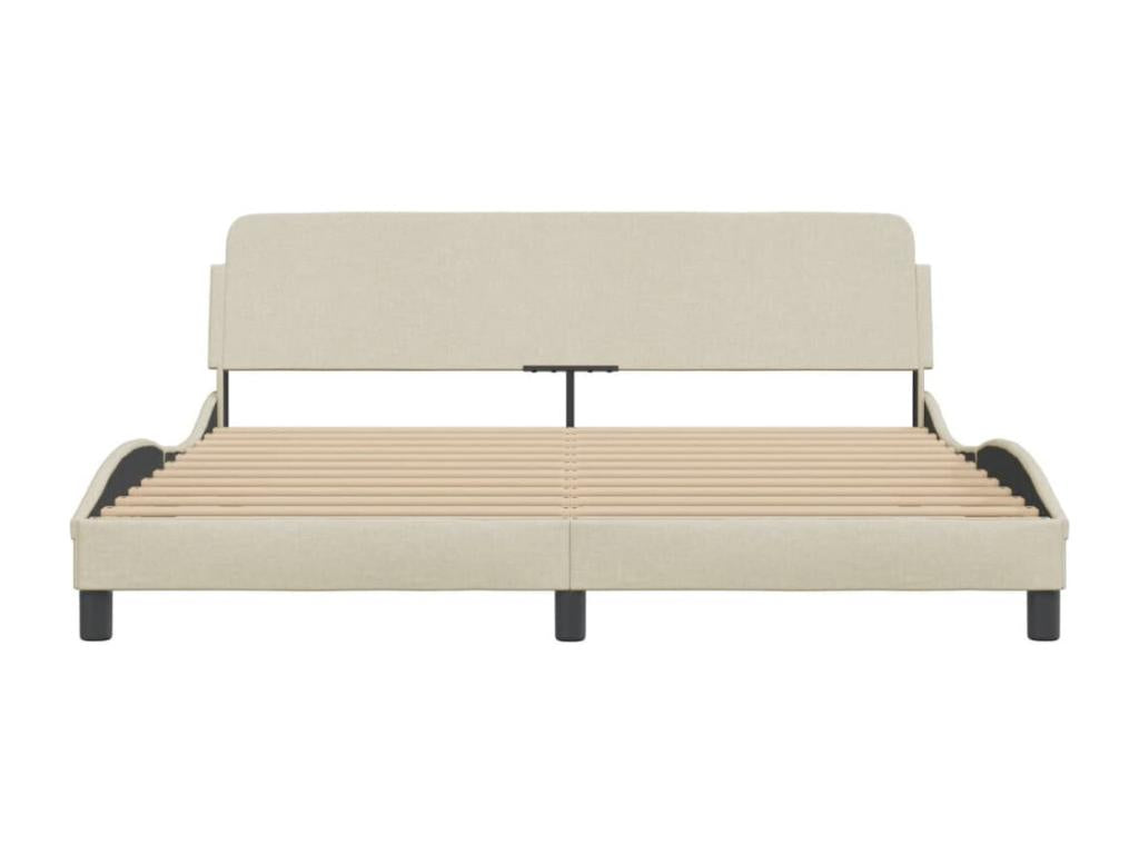 Cadre de lit avec tête de lit Crème 180x200 Tissu DUCK85504