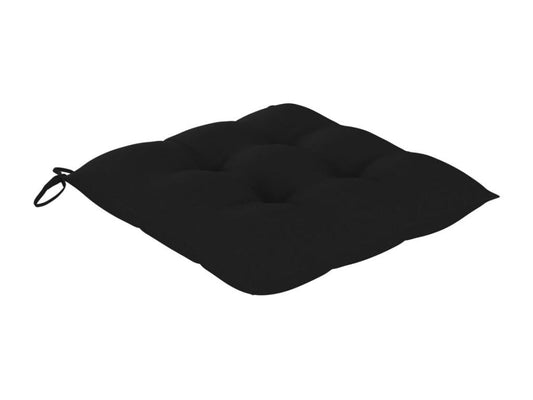 Chaises de jardin avec coussins noir 4 pièces Bois de teck massif