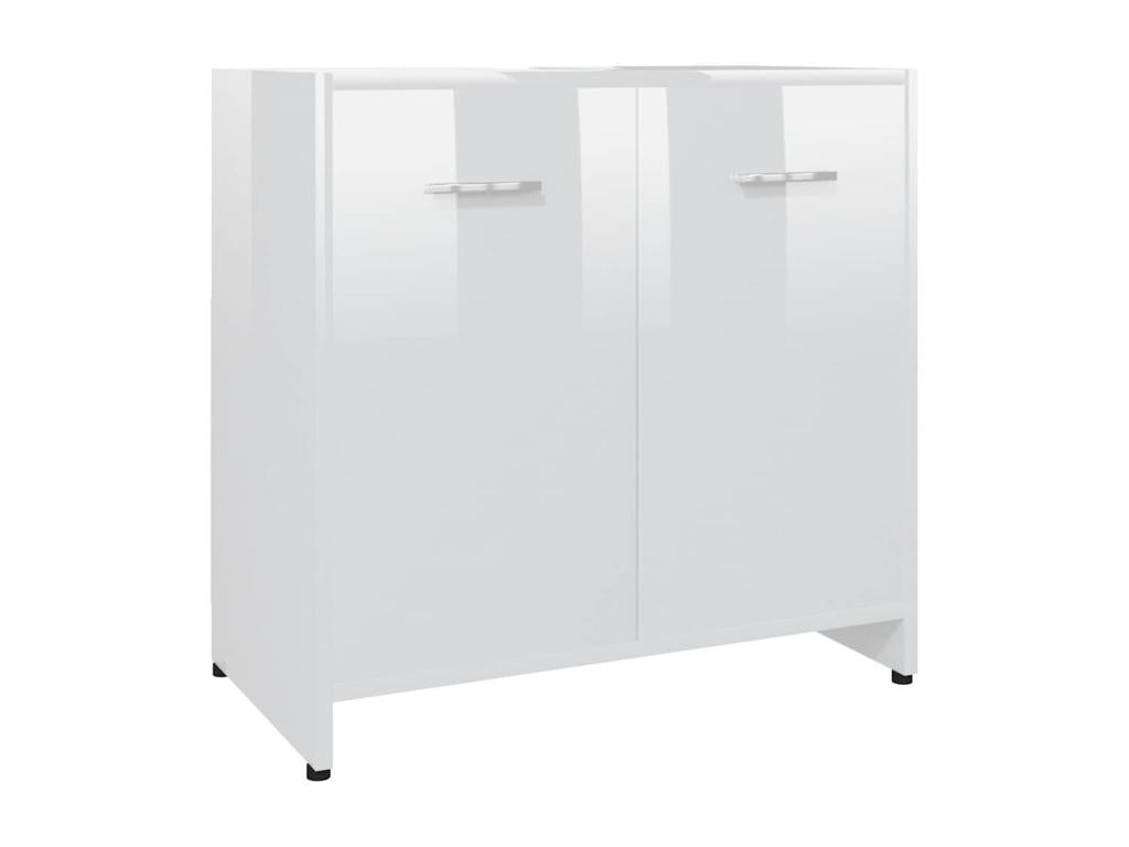 Armoire de salle de bain Blanc brillant Bois d'ingénierie HQPD74987
