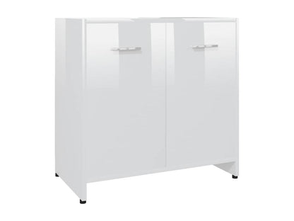 Armoire de salle de bain Blanc brillant Bois d'ingénierie HQPD74987