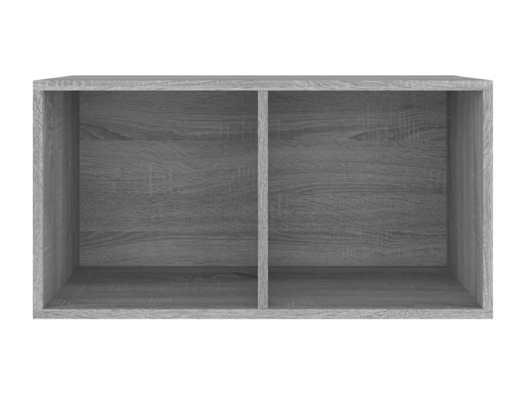 Boîte de rangement à disques vinyle Meublori gris 71x34x36 cm