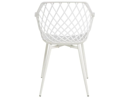 Chaise avec accoudoirs polypropylène Meublori-Couleur Blanc