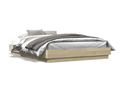 Cadre de lit chêne Meublori 150x200 bois d'ingénierie