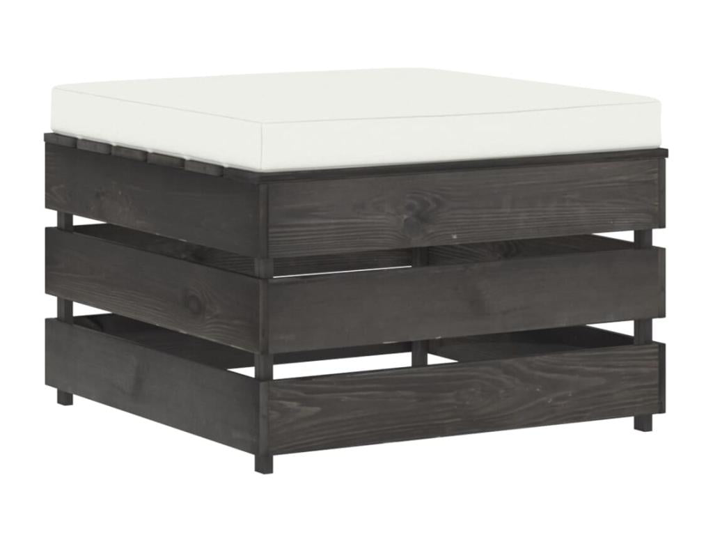 Salon de jardin 3 pcs avec coussins Bois imprégné de gris 13