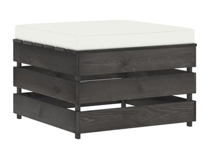 Salon de jardin 3 pcs avec coussins Bois imprégné de gris 13