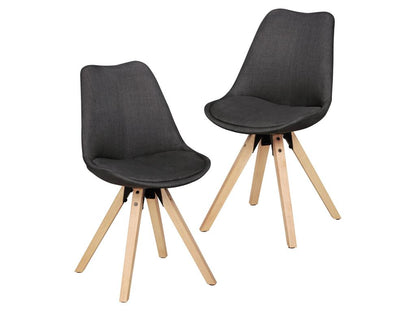 Ensemble de 2 Meublori Retro Chaise rembourrée housse en tissu