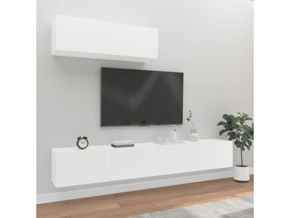 Ensemble de meubles TV 3 pièces Blanc Bois d'ingénierie