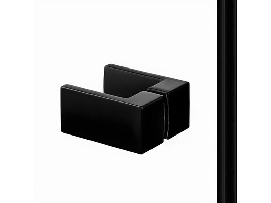 Cabine de douche droite 120x90 pivotante Meublori BLACK couleur noir accès de face