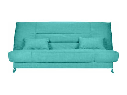 Banquette Meublori tissu 130x190 matelas Starflex 13cm avec rangement Malax-Couleur Bleu cyan