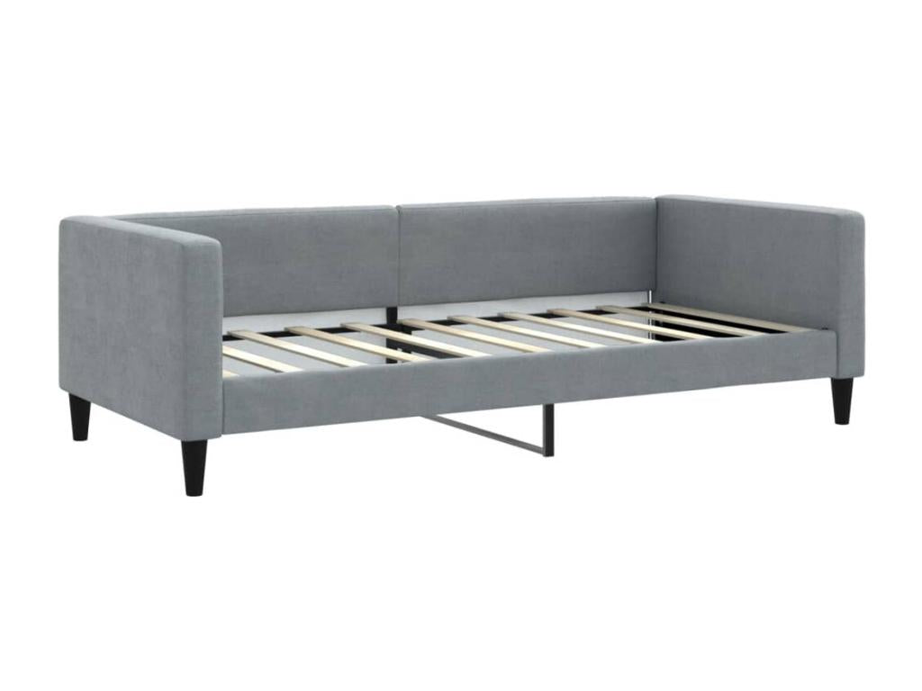 Lit de repos gris clair 90x190 cm tissu