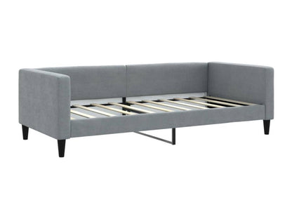 Lit de repos gris clair 90x190 cm tissu