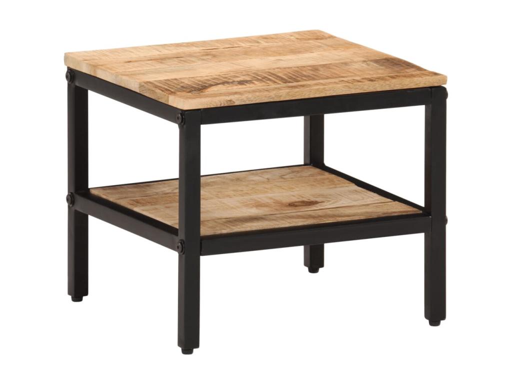 Table basse 35x35x30 cm bois de manguier massif brut