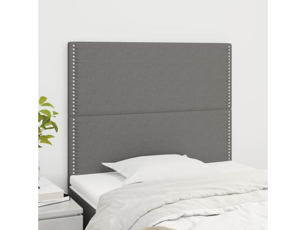 Têtes de lit 2 pcs Gris foncé 80x5x78/88 cm Tissu MDGO10589