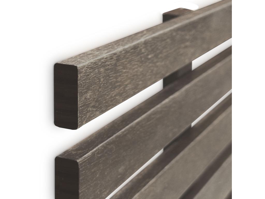 Meublori Tête de Lit Bois Recyclé Dm Style Japonais avec Pieds 110x115cm Lits 110 - Chêne Amazone