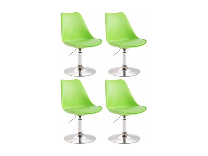 Lot de 4 chaise salle à manger - Plastique / Métal - Vert - Meublori