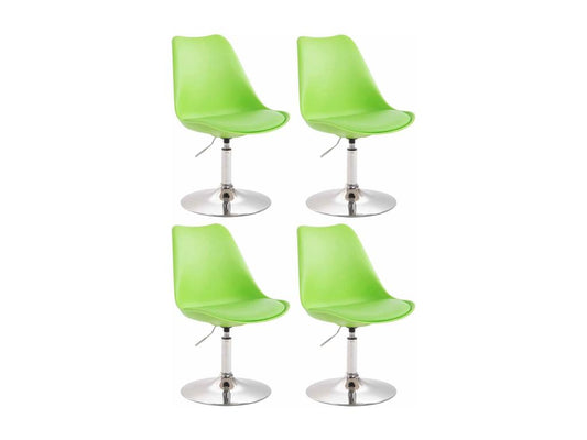 Lot de 4 chaise salle à manger - Plastique / Métal - Vert - Meublori
