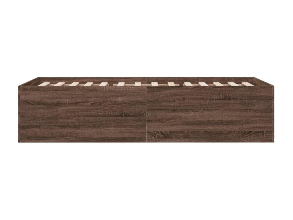 Cadre de lit sans matelas chêne marron 75x190 cm