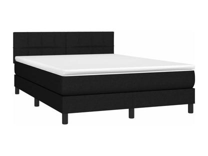 Lit à sommier tapissier avec matelas Noir 140x200 Tissu