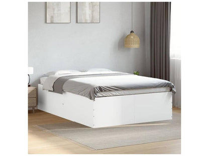 Cadre de lit blanc 140x200 bois d'ingénierie