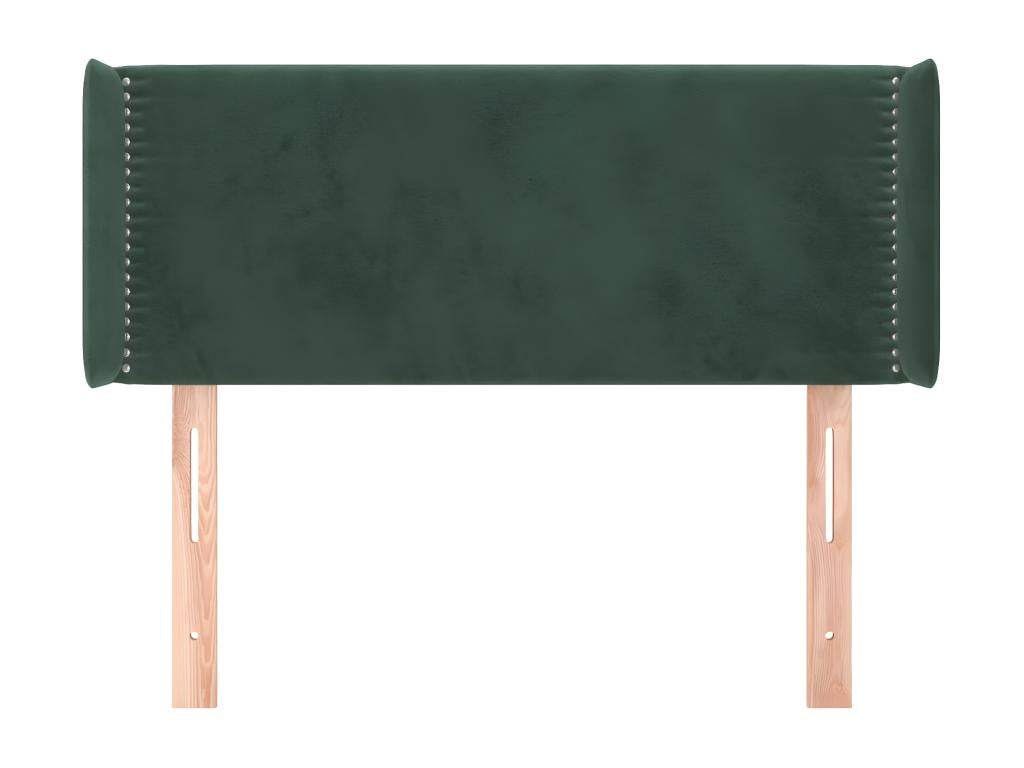Tête de lit avec oreilles Vert foncé 83x16x78/88 cm Velours