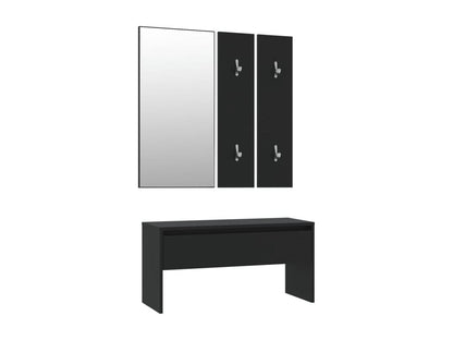 Ensemble de meubles de couloir noir bois d'ingénierie