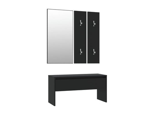 Ensemble de meubles de couloir noir bois d'ingénierie