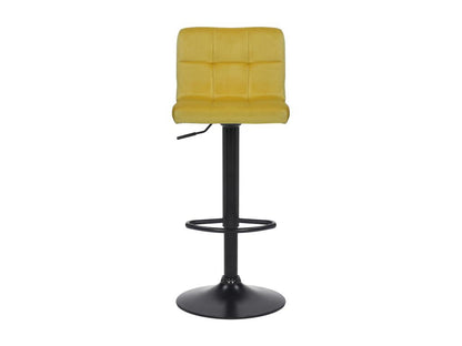 Lot de 2 Tabouret de bar - Velours / Métal noir mat - Jaune - Meublori