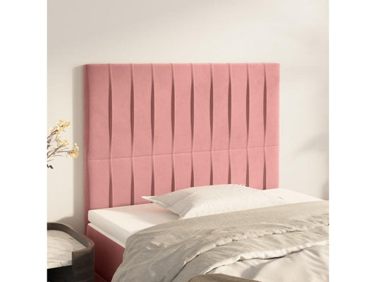 Têtes de lit 2 pcs Rose 90x5x78/88 cm Velours