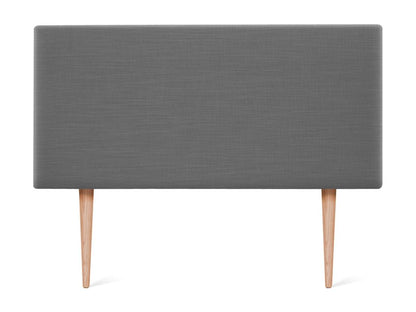 Meublori Tête de lit en lin naturel lisse 105x105cm avec pieds Lits 105 - Gris foncé