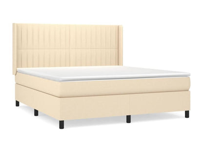 Lit à sommier tapissier avec matelas Crème 180x200 cm Tissu