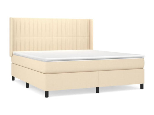 Lit à sommier tapissier avec matelas Crème 180x200 cm Tissu