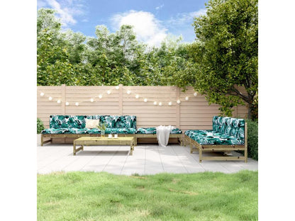 Salon de jardin 6 pcs bois de pin imprégné