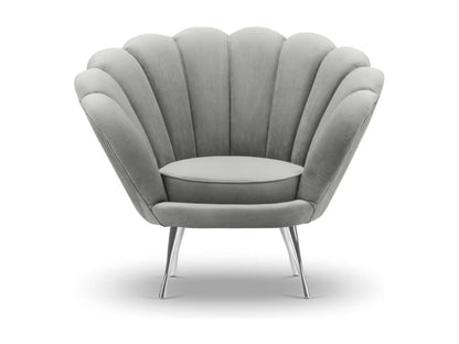 Meublori - Fauteuil Meublori en velours gris foncé - 98x78x76cm