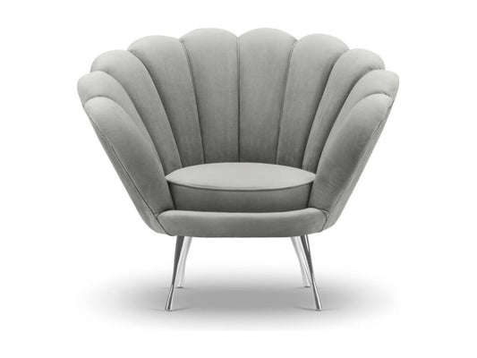 Meublori - Fauteuil Meublori en velours gris foncé - 98x78x76cm