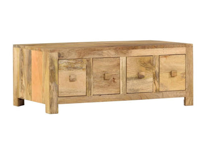Table basse avec 4 tiroirs 90x50x35 cm Bois solide de manguier