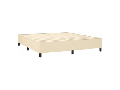 Sommier à Meublori de lit et matelas et LED Crème 180x200 Tissu