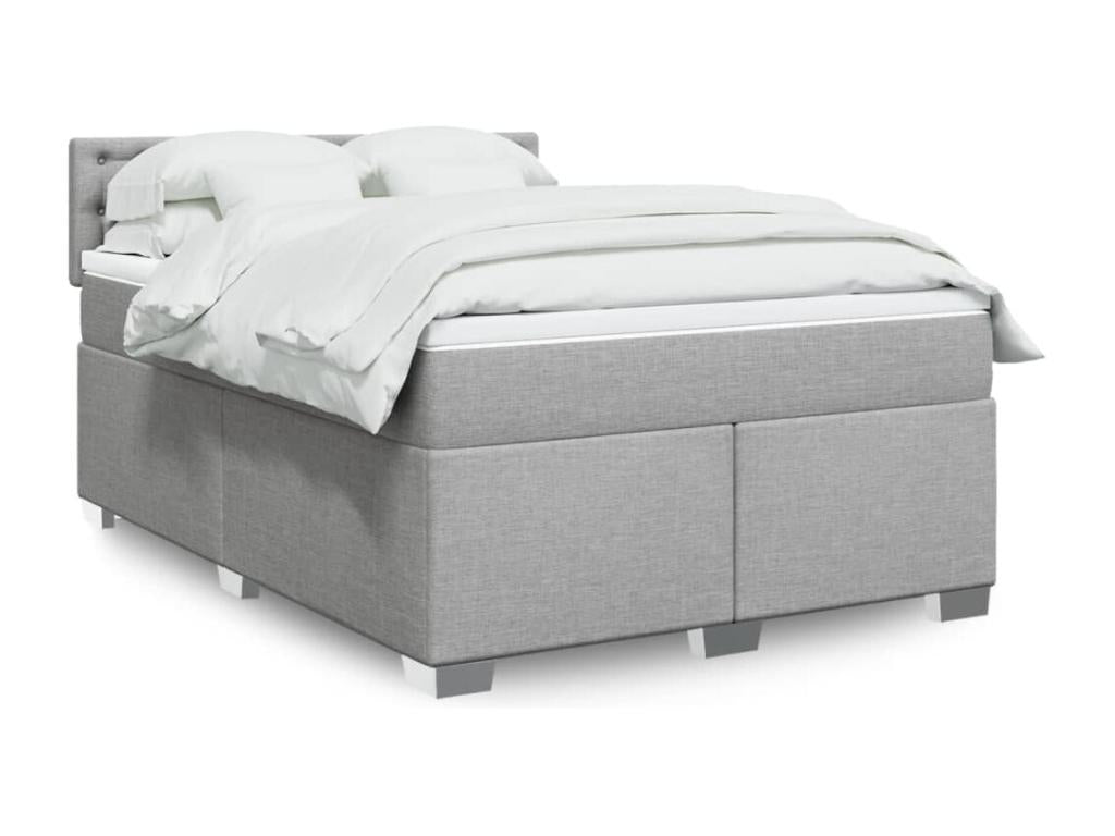 Sommier à Laviecasa de lit avec matelas Gris clair 140x200cm Tissu IZVC62872