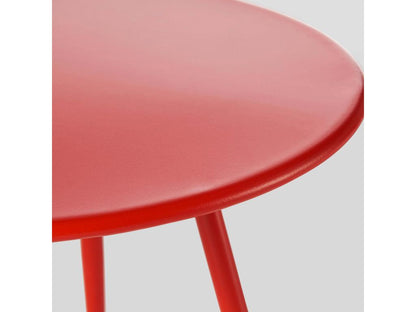 Table basse de jardin ronde en métal rouge 50 cm - Meublori